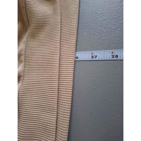 MEROKEETY Womens Quarter Zip Collared Pullover Sweater LBeige Ribbed Minimalist - Picture 8 of 8